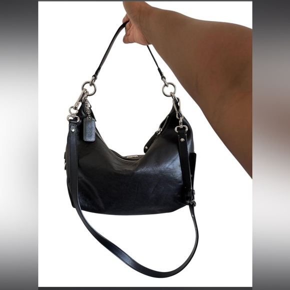 COACH Madison Hailey Black Leather Hobo Bag - Picture 3 of 11